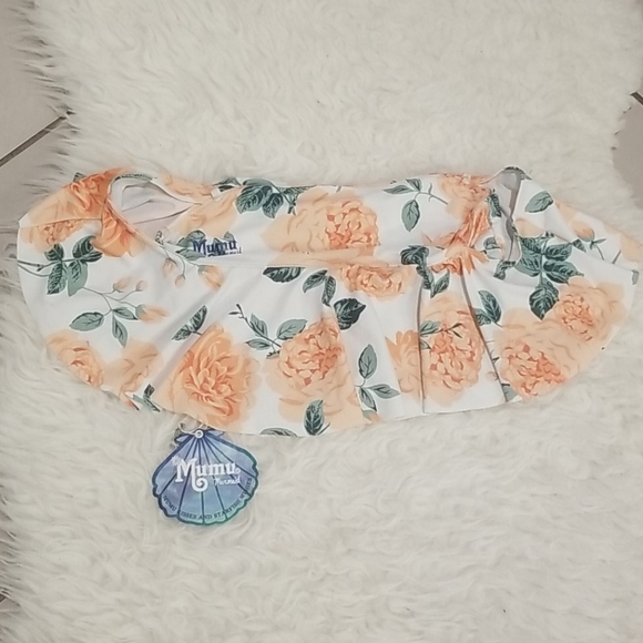 💕SHOW ME YOUR MUMU💕 Rose Ruffle Bikini TOP XS - Picture 7 of 8